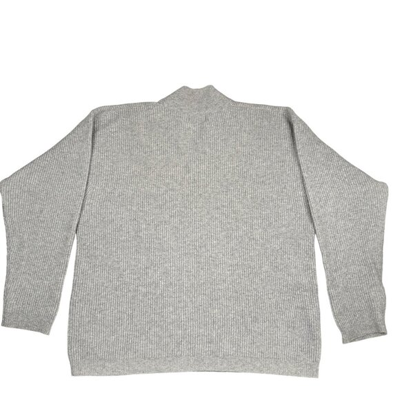 Eddie Bauer XXL Mens Gray Wool Sweater Ribbed V-Neck Hong Kong Winter Vintage - Picture 3 of 16
